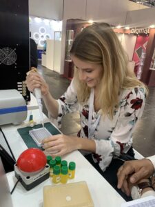 Trought the process of race around microplate with pipetting bolid at Formula-X Dusseldorf 2019